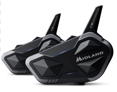 2x Midland BTR1 Advanced Motorcycle Bluetooth Headsets - 4-Rider Intercom System - Image 1 of 4