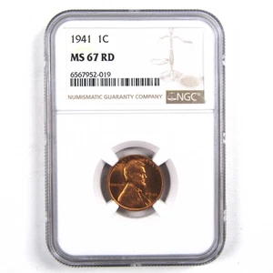 1941 Lincoln Wheat Cent MS 67 RD NGC Penny Uncirculated Coin SKU:I3171 - Picture 1 of 4