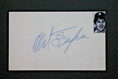 Mark Fidrych (d.2009) Detroit Tigers Autographed Signed 3x5 Index Card JSA COA - Image 1 of 4