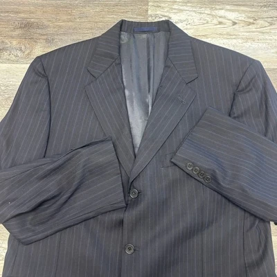 Daniel Cremieux Striped Blue Black Mens 42R Loro Piana Suit Sport Coat Blazer - Image 1 of 4