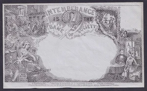 1890 Valentines Intemperance Envelope Deraedemaeker on Blue Fine Unused - Picture 1 of 1
