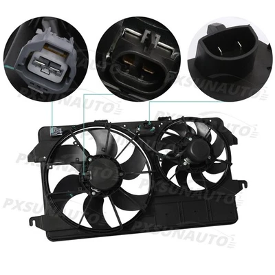 Dual Radiator Cooling Fan Assembly For 2010-2013 Ford Transit Connect XL XLT - Изображение 1 из 4