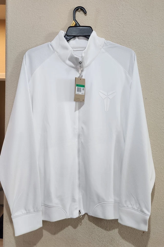Nike Kobe Bryant Halo White Full Zip Track Jacket FZ0936-100 Men Sz M Tall