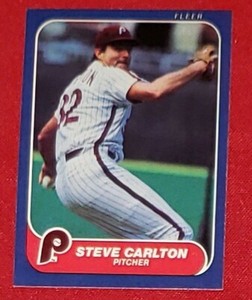 1986 FLEER #435 STEVE CARLTON PHILADELPHIA PHILLIES NM-MT or BETTER '94 HOF! CYA
