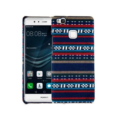 Housse En Tissu Pour Huawei P9 Lite Couverture Étui Bumper Coque Bleue - Photo 1/3