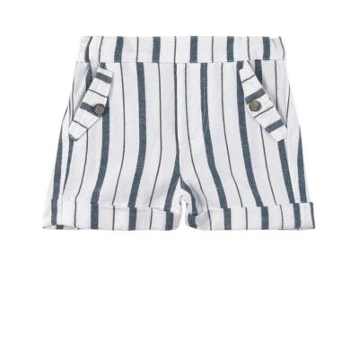 PANTALONES CORTOS NIÑOS TARTINE ET CHOCOLAT ALGODÓN LINO BLANCO AZUL RAYAS TALLA 6 Foto 1 de 4