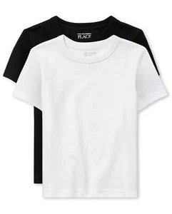 baby boys And Toddler Short Sleeve Basic Layering T-shirt Shirt Black/White 2... - Picture 1 of 3