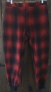Vtg Town & Country Sportswear Wool Red Buffalo Plaid Hunting Pants Men's 34x30 - Picture 1 of 12
