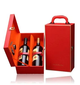 3 Piezas Set de Vino Caja Con Sumiller Weinkoffer Rojo para 2 Botellas - Imagen 1 de 2
