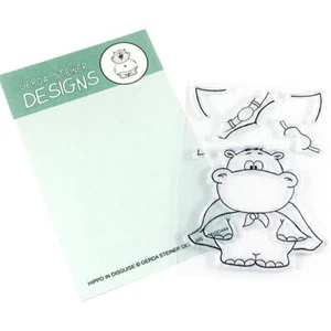 Gerda Steiner Designs, Hippo in Disguise 3x4 Clear Stamp Set - Picture 1 of 1
