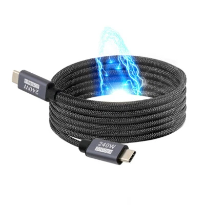 CY Magnetic USB-C Cable USB3.2 20Gbps 240W 8K 5K 4K Coiled Type-C Charging Cord - Image 1 of 4