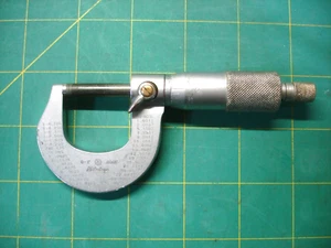 MITUTOYO 0-1'' MICROMETER RATCHET SATIN FINISH CARBIDE TIPS PERFECT OPERATION - Picture 1 of 2