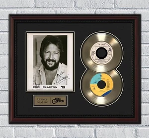 Eric Clapton 2 Framed Gold or Platinum 45 Record w/ Reproduction Signatures - Picture 1 of 4