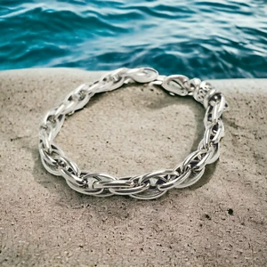 Solid 925 Sterling Silver Chain Hook Clasp Jewellery Bracelet Gift Men Women UK - Picture 1 of 19