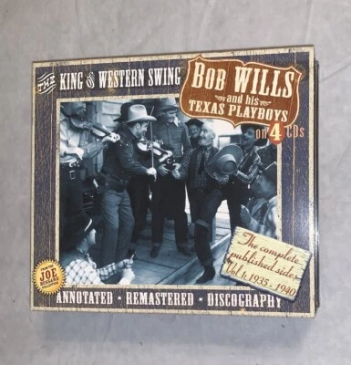 Bob Wills Texas Playboys Complete Published Sides Vol 1, 1935-1940, 4 CD Box Set - Image 1 of 4