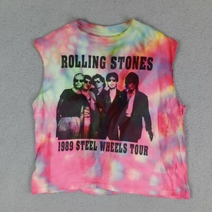 Camicia senza maniche Rolling Stones 1989 Steel Wheels Tour Tie Dye punto singolo L - Foto 1 di 9