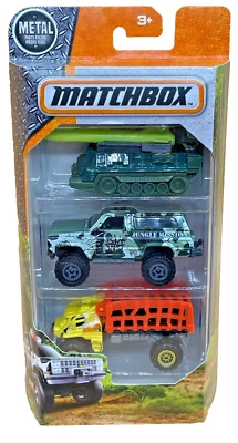 Matchbox Desert 5‑Pack Jeep Wrangler, Travel Tracker & Rescue Buggy 2017 Gift - Image 1 of 4