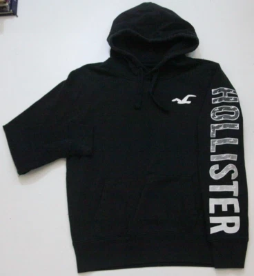Moletom com capuz Hollister California preto branco feminino pequeno algodão 1523 - Imagem 1 de 4