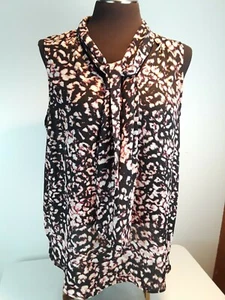 AVA  & VIV Floral Bow Blouse Top Shirt Sleeveless Multicolor 3X NWOT - Picture 1 of 11