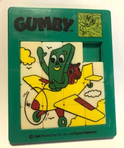 Gumby Slide Puzzle 1988 Prema Toy Co Flying Plane Vintage Clay Character Clokey - Picture 1 of 6