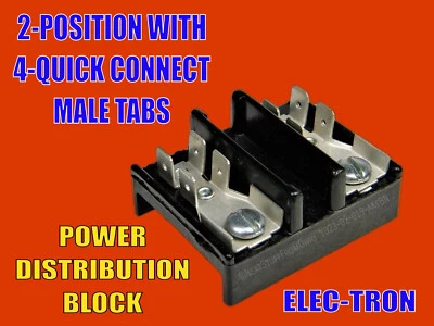 ELECTRON 2-POSITION TERMINAL STRIP, SCREWS & 8 QUICK-CONNECT TABS 👉GREAT ITEM👈 - Image 1 of 4