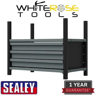 Sealey Estantería Modular Unidad Media 3 Cajones 1 Estante Herramienta Almacenamiento 580mm Foto 1 de 4