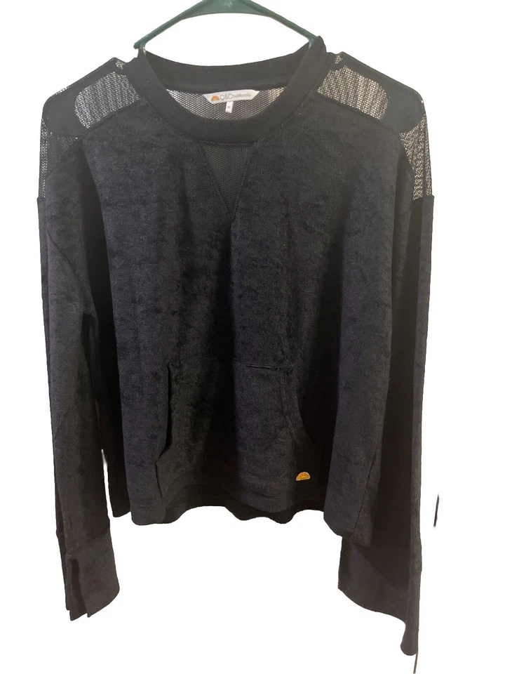 C&C California Talla M Negro Malla Espalda Sudadera Crew Mujer Foto 1 de 4