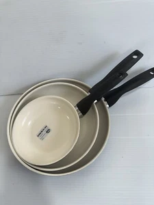 Green Pan Cookware 3 Piece Set  Ceramic NonStick The Original Cream/ Black - Picture 1 of 11