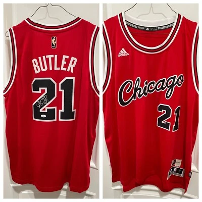 Jimmy “HIMMY” Butler Signed Chicago Bulls 🐂 HWC Throwback Jersey (JSA) - Image 1 of 4