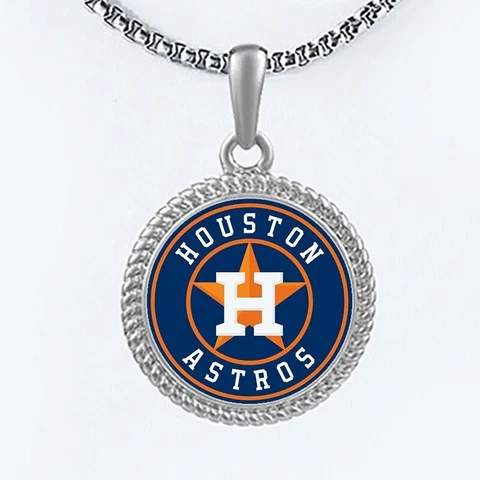 Houston Astros Womens Mens Link Chain Pendant Necklace w Gift Pkg D22 Cover