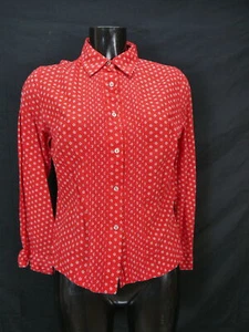 Gr.40 Trachtenbluse rot Bluse für Dirndl Baumwolle mit Muster TB9246 - Bild 1 von 4