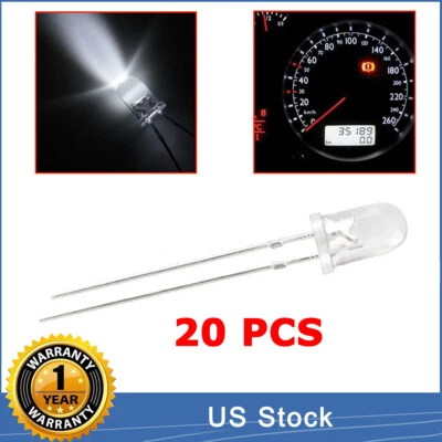20x 5mm White Led Instrument Cluster Gauge Dash Light for Chevrolet GM GMC  Foto 1 de 4