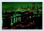 Postcard PA Pittsburgh Blast Furnace Night Sihouette N2