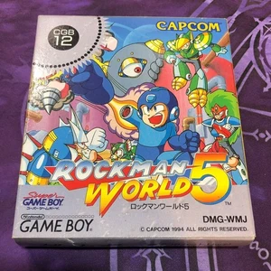 Mega Man World 5 Rockman5 W/box Instruction Game boy Cartridge GB CAPCOM - Picture 1 of 9