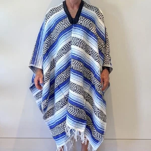 Genuine Mexico Poncho Multicolour Cowboy Clint Costume West Fancy Costume Party - Picture 1 of 6