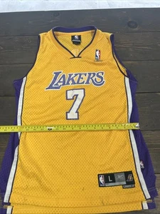 Vintage Reebok Los Angeles Lakers Lamar Odom #7 Jersey Youth LARGE purple/gold - Picture 1 of 6