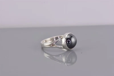Anillo de plata esterlina 11 mm globo redondo hematita banda sólida dividida 925 talla: 7 Foto 1 de 4
