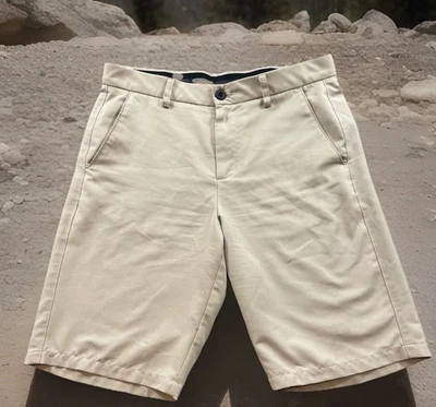 Pantalones Cortos de Golf Tek Gear Para Hombres 31 Beige Poliéster Sólido Elastizados Frente Plano Foto 1 de 4