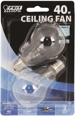 Bp40A15N/Cl/Cf 40 Watt Clear Ceiling Fan Light Bulb 2 Count - Image 1 of 4