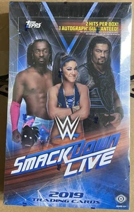 2019 Topps WWE SMACKDOWN LIVE Factory Sealed Hobby Box 2 Hits 1 Autograph - Picture 1 of 1