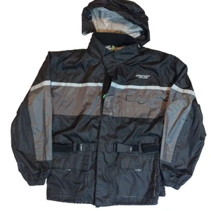 ATROX Rain Motorcycle Riding Jacket Men's Sz XL Reflective Protection Gear Hood - Picture 1 of 17