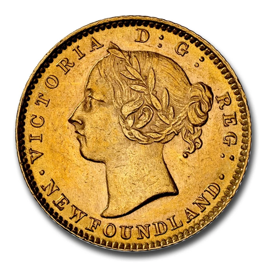 1882-H Newfoundland Gold 2 Dollars Victoria MS-61 NGC - Image 1 of 2