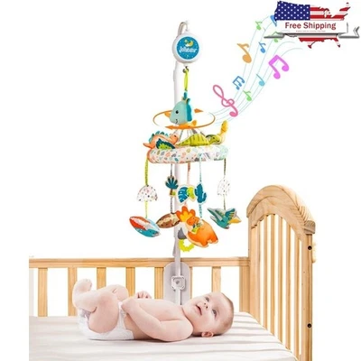 Rotating Musical Crib Mobile Dinosaur Soothing Toy Baby Sensory Hanging Gift New - Image 1 of 4