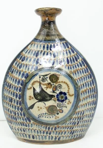 Tonala Keramik Mexiko Salvador Vazquez Vase Vögel Blumen extra groß verziert - Bild 1 von 9