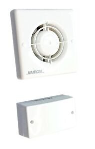 Manrose XF100HTLVT 100mm Wall Ceiling Bathroom Fan Humidity Timer 12v IP44 4" 