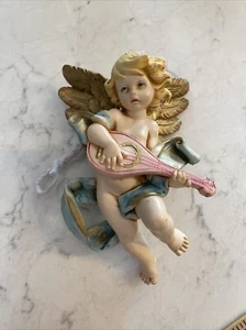 Simonelli Fontanini Angelic Cherub Angel with Mandolin Depose Italy #567 1984 - Picture 1 of 7