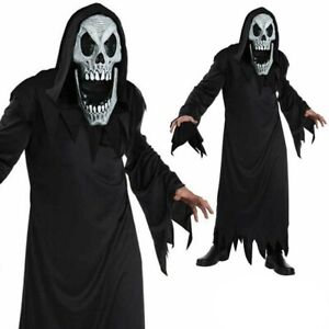 Reaper Elongated Face Costume -  Fancy Dress Halloween Party Scary