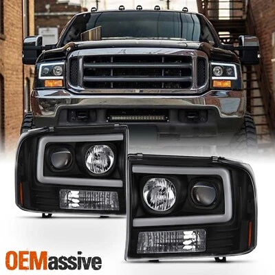 Faros proyectores negros para Ford F250 Super Duty 99-04 / 00-04 Ford Excursion Foto 1 de 4