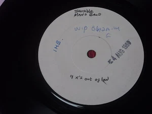 Invisible Man's Band: 9 X's out of ten WHITE LABEL UK 7" Near Mint - Imagen 1 de 3
