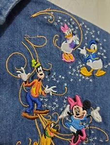 Disney Bradford Exchange Denim Shirt Small Embroidered Double Sided - Picture 1 of 11